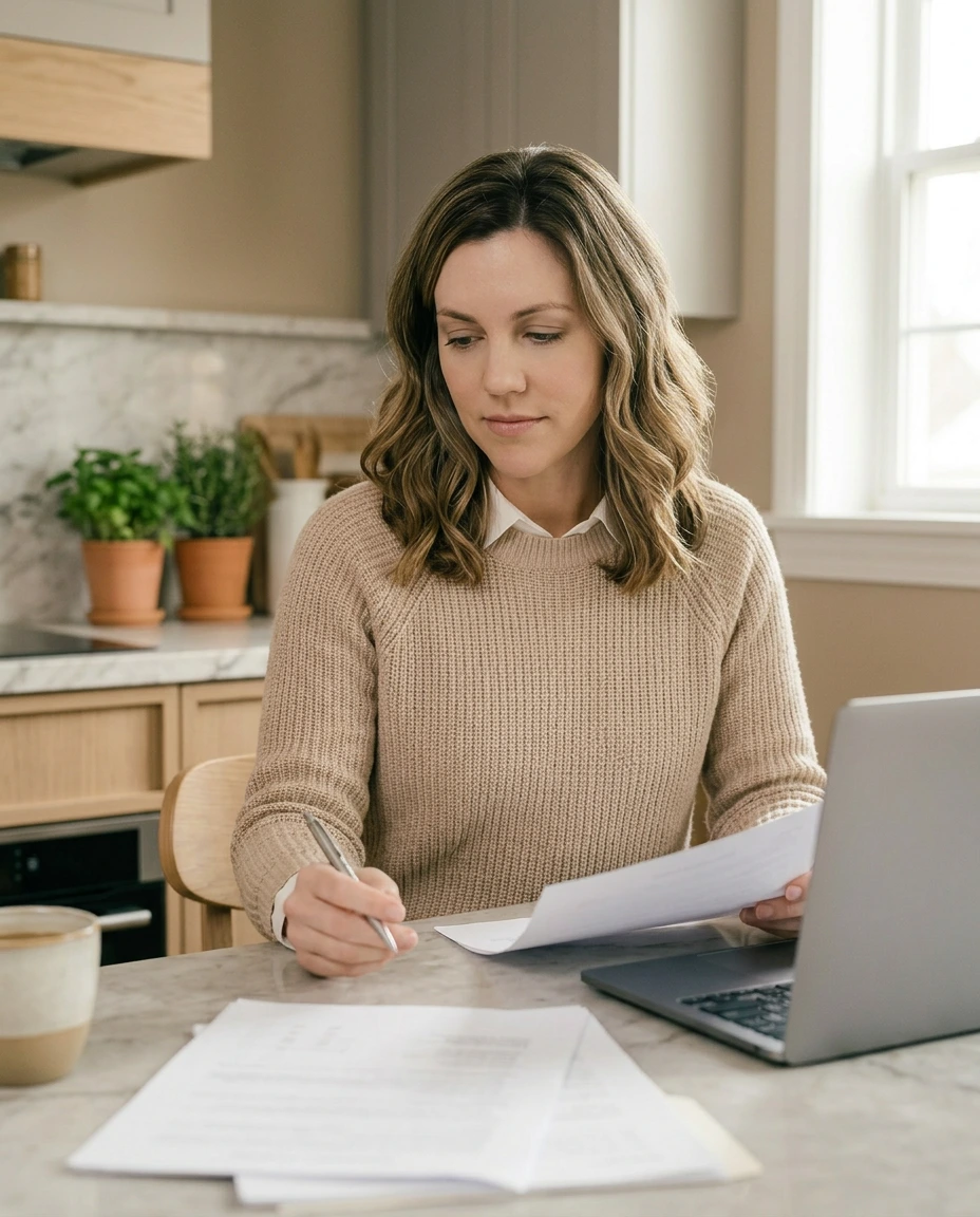 Come separarsi in Italia: donna che esamina i documenti per la separazione legale